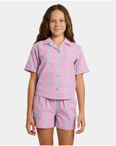 Roxy - Girls 8 to 16 Phoebe Check Woven Shorts