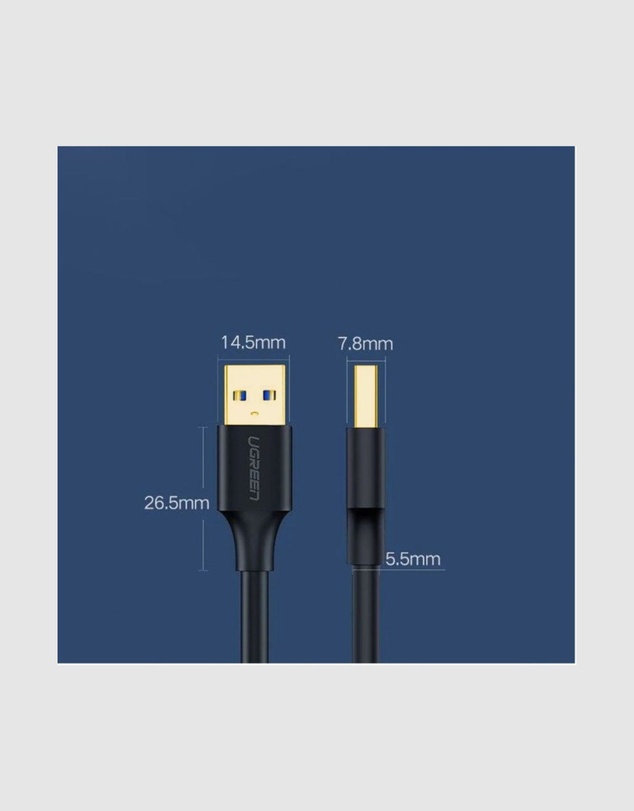 Ugreen - UGREEN USB-A 3.0 Male to Male Cable – 1m 5Gbps Data Transfer Black
