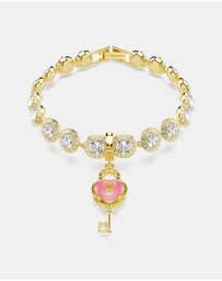 Swarovski - Idyllia Charm, Mixed Cuts, Heart With Key, White, Gold-tone Plated