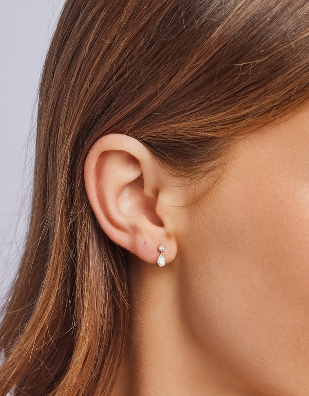 Zoe Olivia - 9K Gold Pear Lab Grown Diamond Drop Earrings