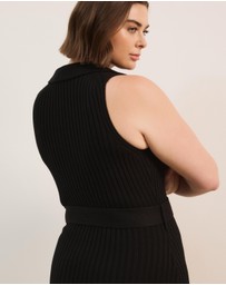 Atmos&Here Curvy - Joni Sleeveless Rib Knit Midi Dress