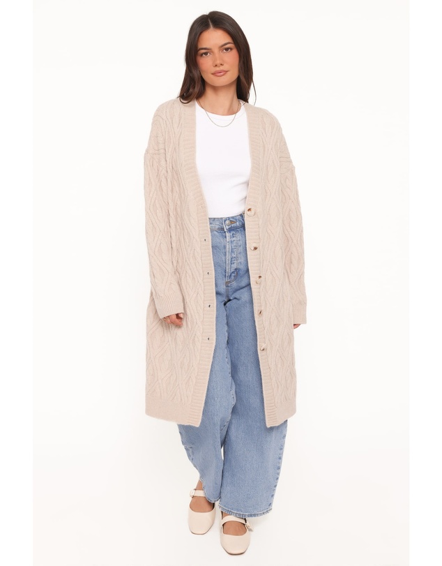 Petal & Pup - Becky Cable Coatigan - Beige