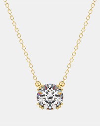Georgini - Georgini Elegant Essentials 6.5mm Round Hidden Halo Pendant Gold