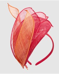 Max Alexander - Pillbox Red Orange Racing Fascinator
