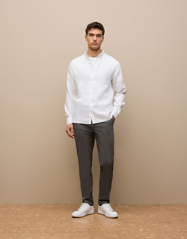 Trenery - Slim Fit Chino Pant in Charcoal