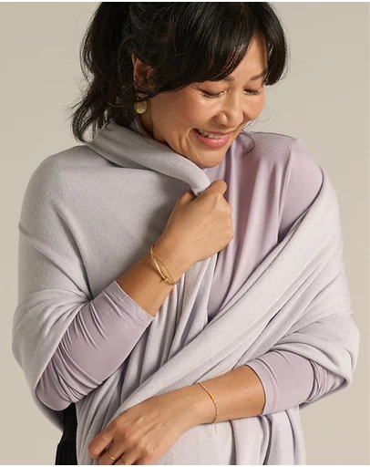 Bamboo Body - Bamboo & Recycled Cashmere Wool Travel Wrap - Heather