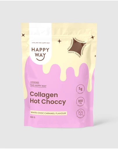 Happy Way - White Choc Caramel Collagen Hot Choccy 360g