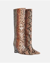 Cynthia Rowley - Embossed Leather Wedge Boot