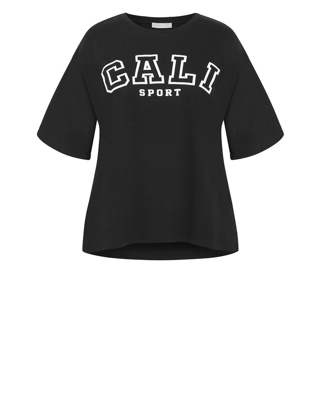 City Chic - Plus size Laid Back Cali Tee - black