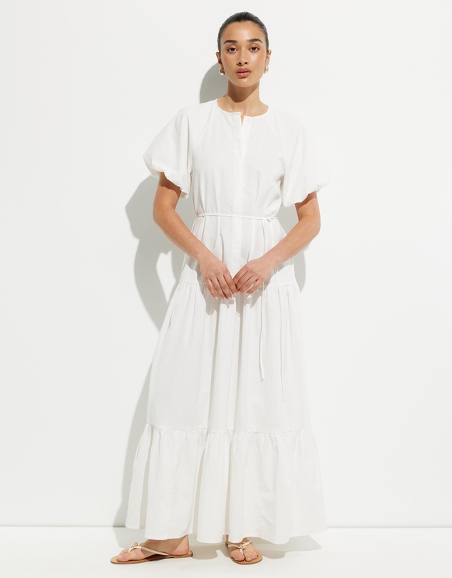 Calli - Belle Puff Sleeve Tie Dress