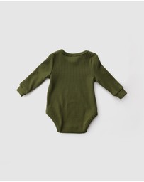 WITH LOVE FOR KIDS - Basics Thick Ribbed Long Sleeve Onesie - Babies