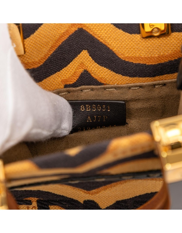 Pre-Loved by Azura Reborn - Pre-Loved Mini Embroidered Canvas Tiger Print Sunshine Shopper Tote