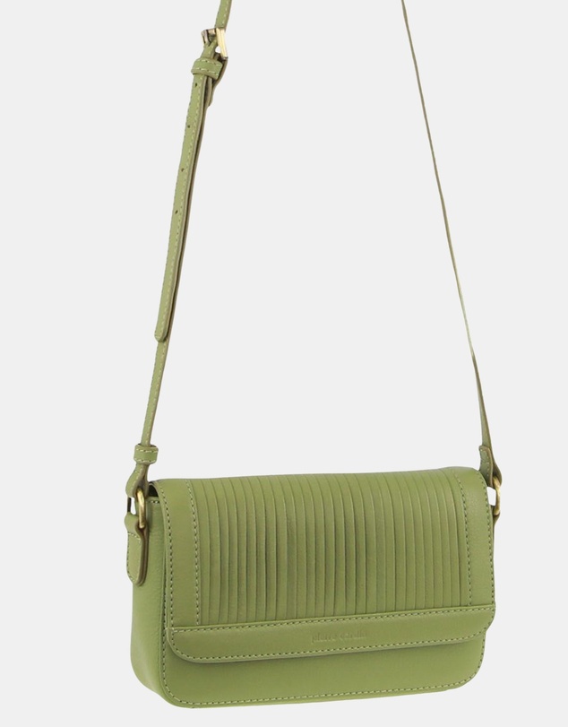 Pierre Cardin - Pierre Cardin Leather Pleated Design Crossbody Bag