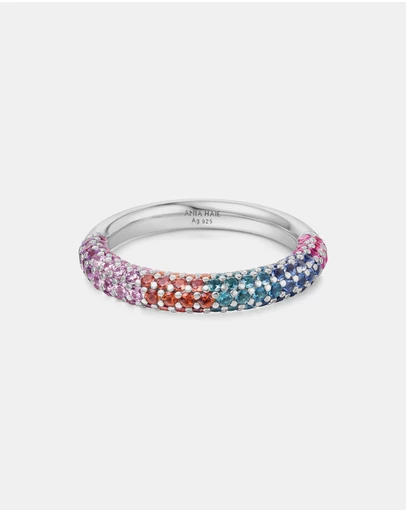Ania Haie - Silver Rainbow Pave Ring