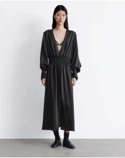 & Other Stories - Satin Midi Shirt Dress