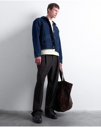 Topman - Wide Leg Check Smart Trousers