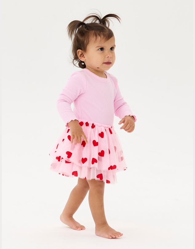 Rock Your Baby - Be Mine Baby Long Sleeve Valentine Dress