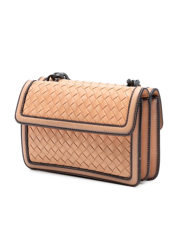 Pre-Loved by Azura Reborn - Pre-Loved Nappa Intrecciato Mirror Lens Double Sided Flap Shoulder Bag