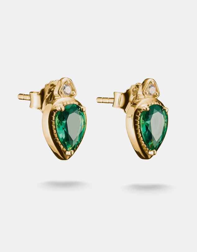THOMAS SABO - THOMAS SABO Stud Earrings with Green Stones