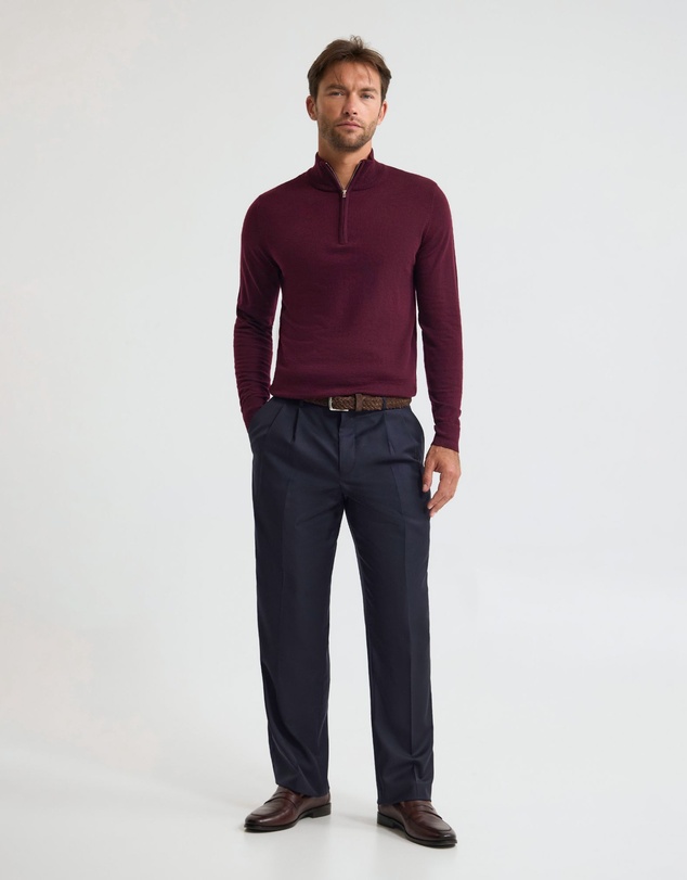 Oxford - Merino Zip-Neck Wool Pullover