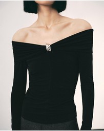 M.N.G - Strapless T-Shirt With Metallic Detail