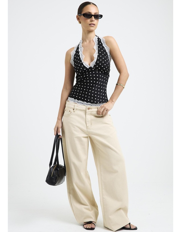 Alice In The Eve - Macko Polka Lace Halter Top