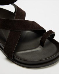 AERE - Leather Crossover Footbed Sandals