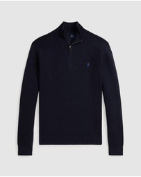 Polo Ralph Lauren - Rib-Knit Cotton Quarter-Zip Sweater - ICONIC EXCLUSIVE