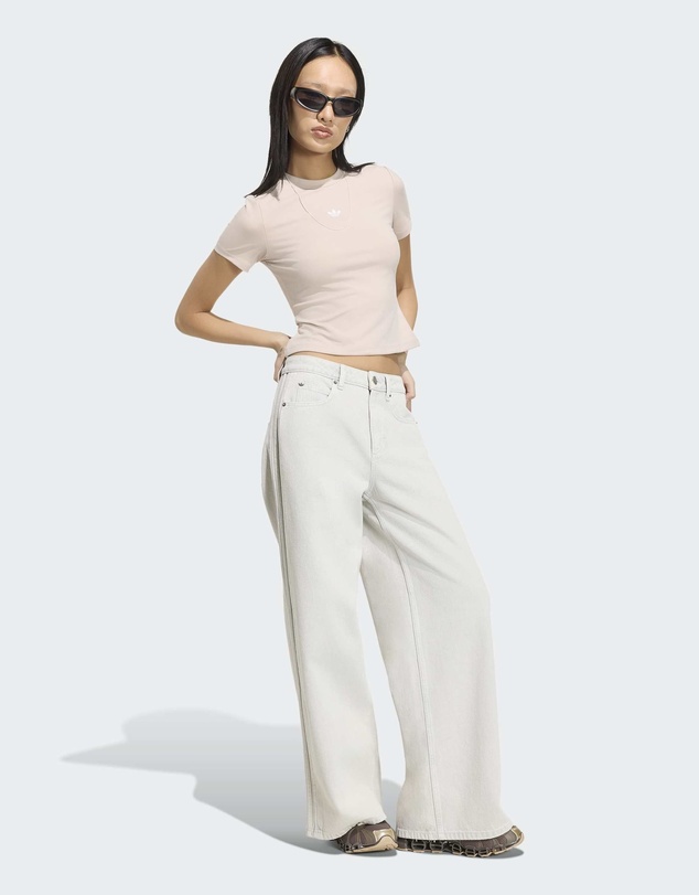 adidas Originals - HIGH-RISE WIDE-LEG DENIM PANTS Womens