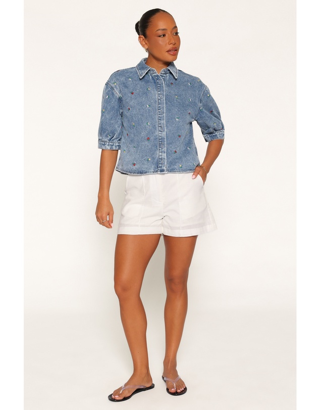 Petal & Pup - Nerys Embroidered Shirt - Medium Wash
