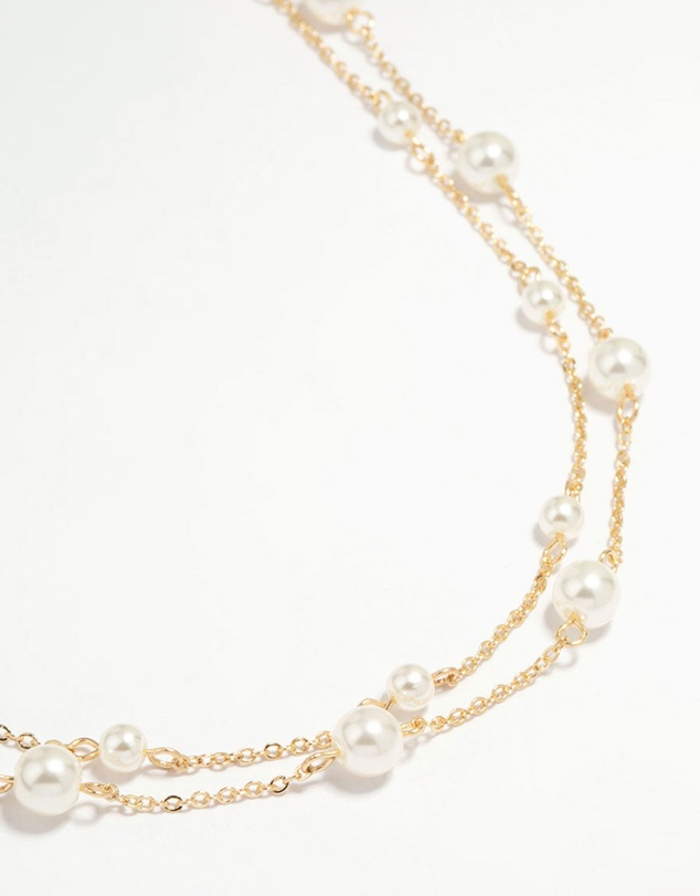 Lovisa - Gold Plated Pearl Layered Necklace