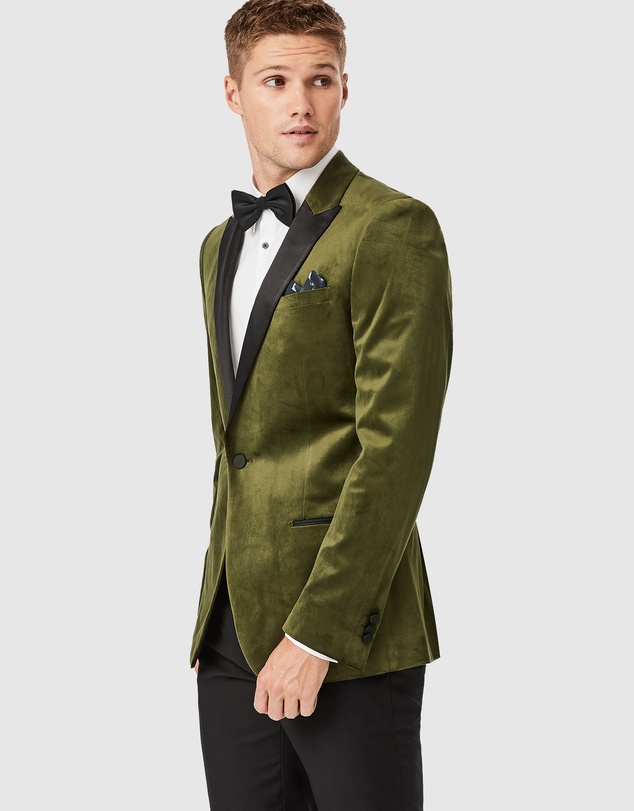 Politix - Slim Fit Satin Peak Lapel Tuxedo Jacket