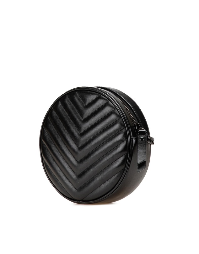 Pre-Loved by Azura Reborn - Pre-Loved Chevron Calfskin Round Vinyle Camera Bag