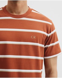 Country Road - Australian Cotton Cr Logo Stripe T-shirt