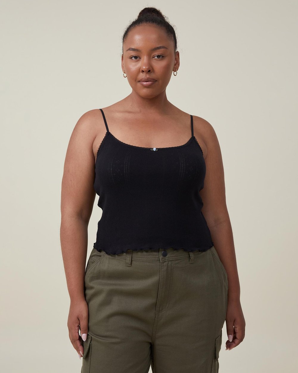 Curve Paige Lace Trim Pointelle Cami by Cotton On Curve Online | THE ICONIC  | Australia
