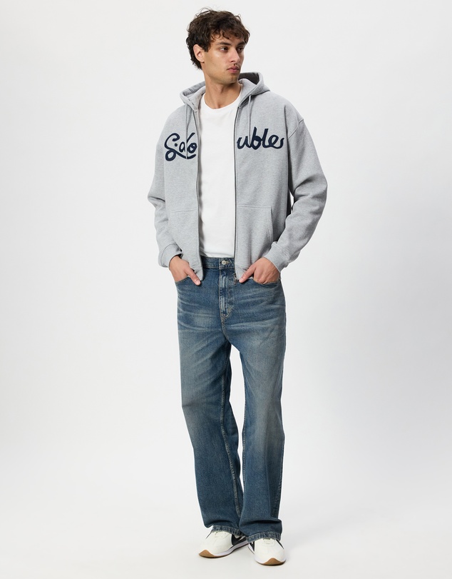 S Double - Cursive Zip Hoodie