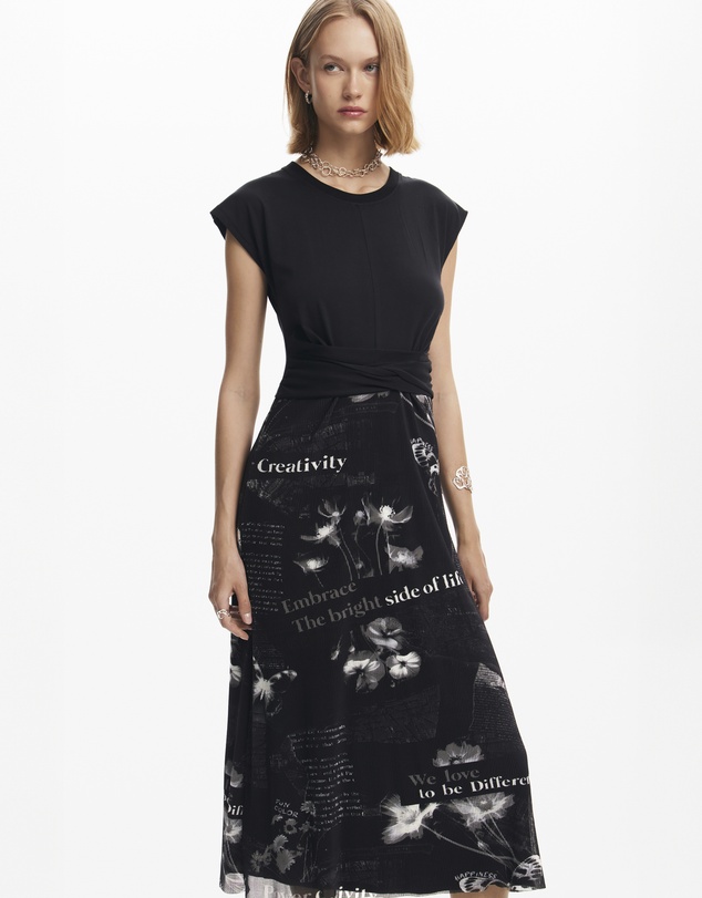 Desigual - Midi dress with text