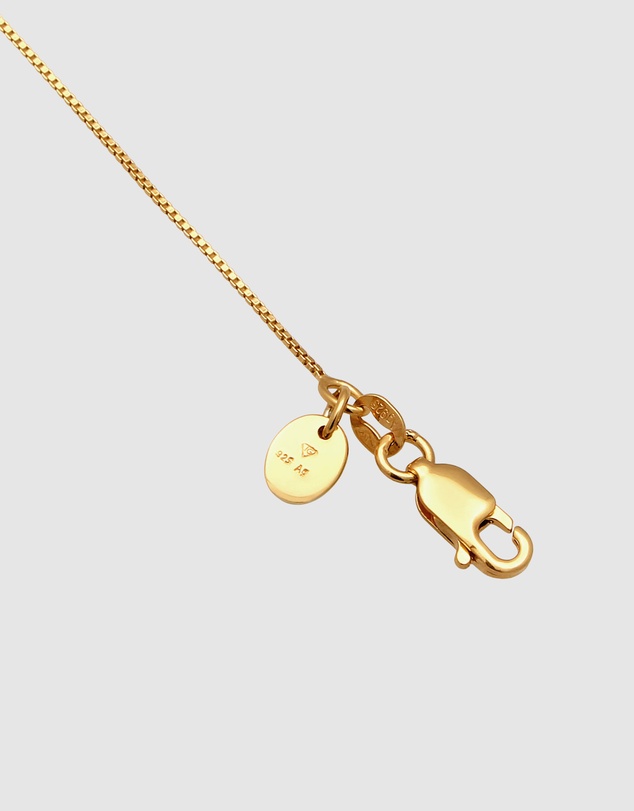 Elli Jewelry - Necklace Emerald Rectangle 925 Sterling Silver Gold-Plated