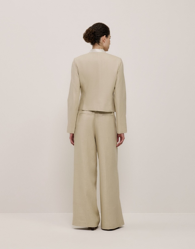 Trenery - Textured Collarless Jacket in Clay