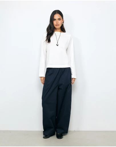 AERE - Organic Cotton Twill Barrel Leg Pants