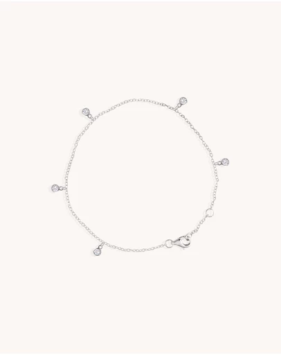 Bianc - Scattered CZ Bezel Drop Bracelet