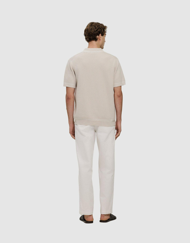 Trenery - Textured Cotton Tipped Knit Polo