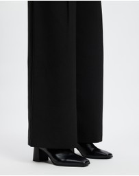 AERE - Stella Block Heel Leather Boots