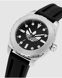 adidas Originals - Discoverer One Steel 44mm Black Silicone Watch