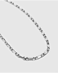 Nialaya Jewellery - Men's Stainless Steel Modern Figaro Belcher Chain