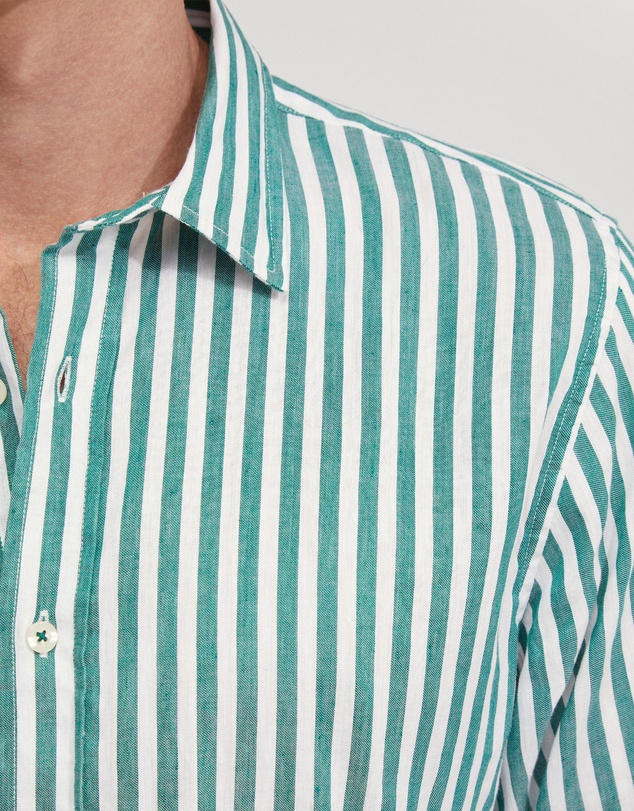 Oxford - Fergus Linen Striped Shirt