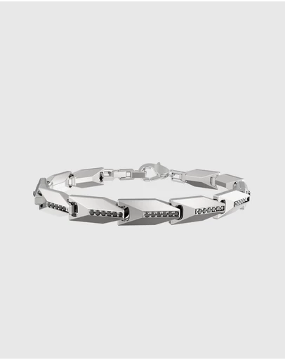 GUESS - Silver-Tone Matte Crystals Bracelet