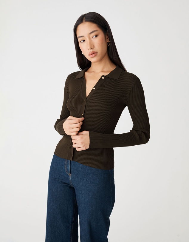 Forcast - Bristol Collared Rib Cardigan