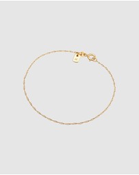 Kuzzoi - ICONIC EXCLUSIVE - Bracelet Men Basic Twisted Link Chain 925 Sterling Silver Gold Plated