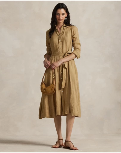 Polo Ralph Lauren - Belted Linen A-Line Shirtdress